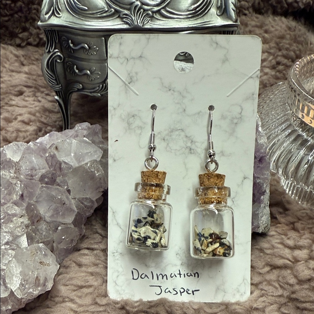 Dalmatian jasper earrings